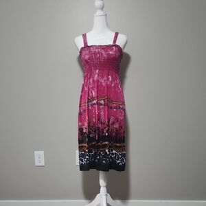 Elegant Pink and Black Women's Dress